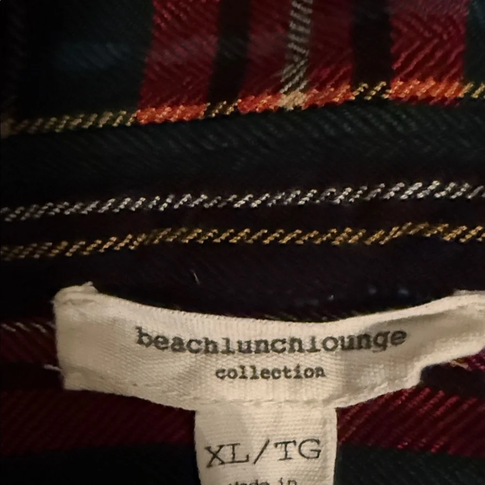 beachlunchlounge Women's Red and Black Plaid Button Down Shirt - Picture 5 of 7